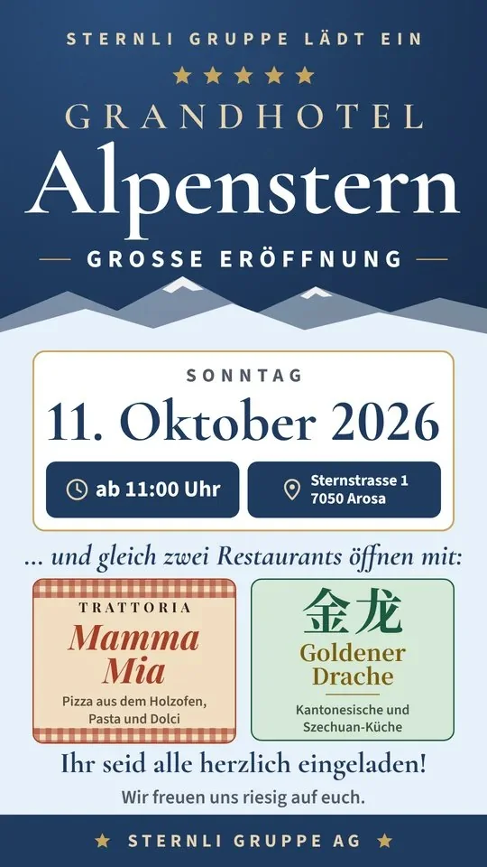 Einladung zur Eröffnung des Grandhotels