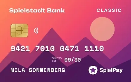 Spiel-Kreditkarte der Spielstadt Bank