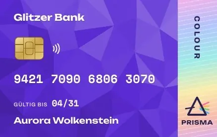 Spiel-Kreditkarte der Glitzer Bank