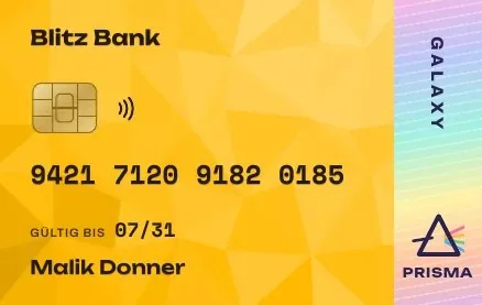 Spiel-Kreditkarte der Blitz Bank