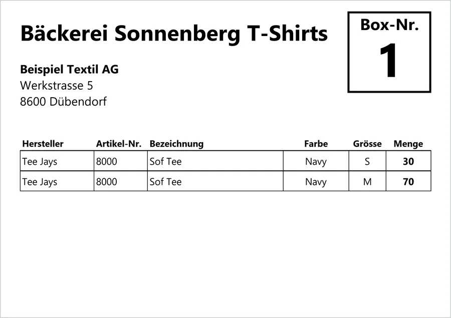 Etikette Bäckerei Sonnenberg T-Shirts, Box 1: Tee Jays Sof Tee Navy