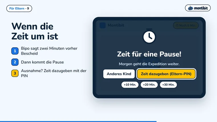 Zeit für eine Pause: Bipo beendet den Tag