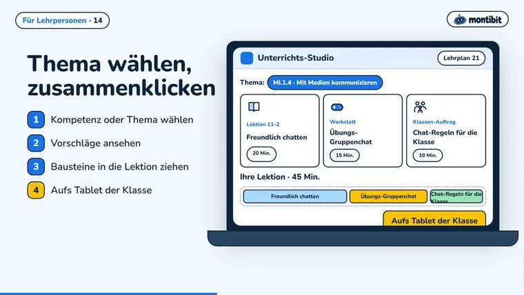 Unterrichts-Studio: Thema wählen und zusammenklicken